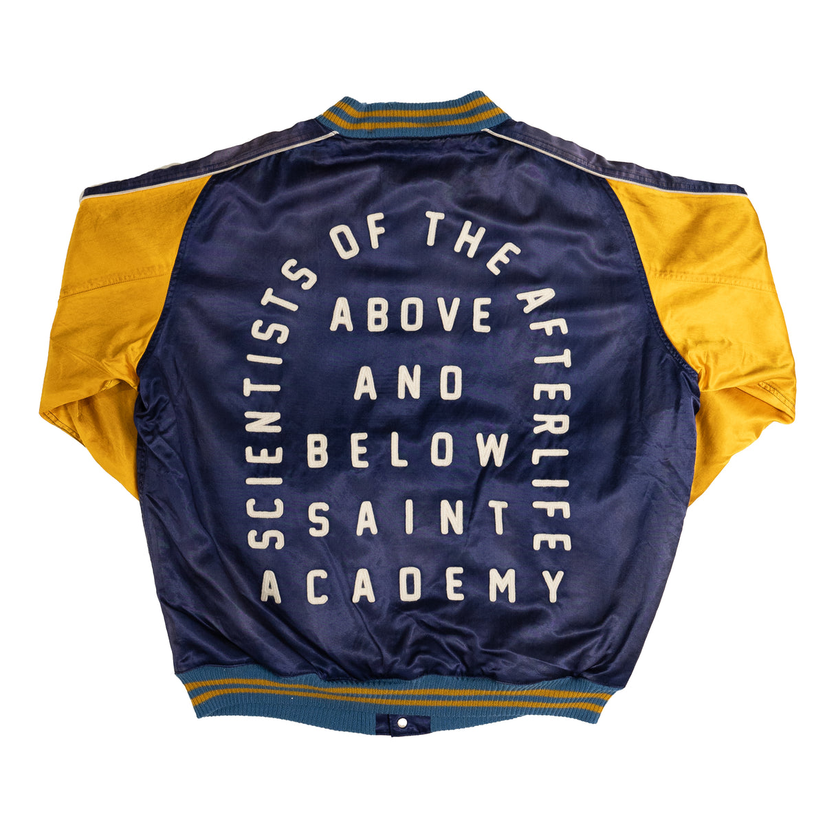 Saint Michael x Shermer Academy Stadium Jacket In Navy | CNTRBND