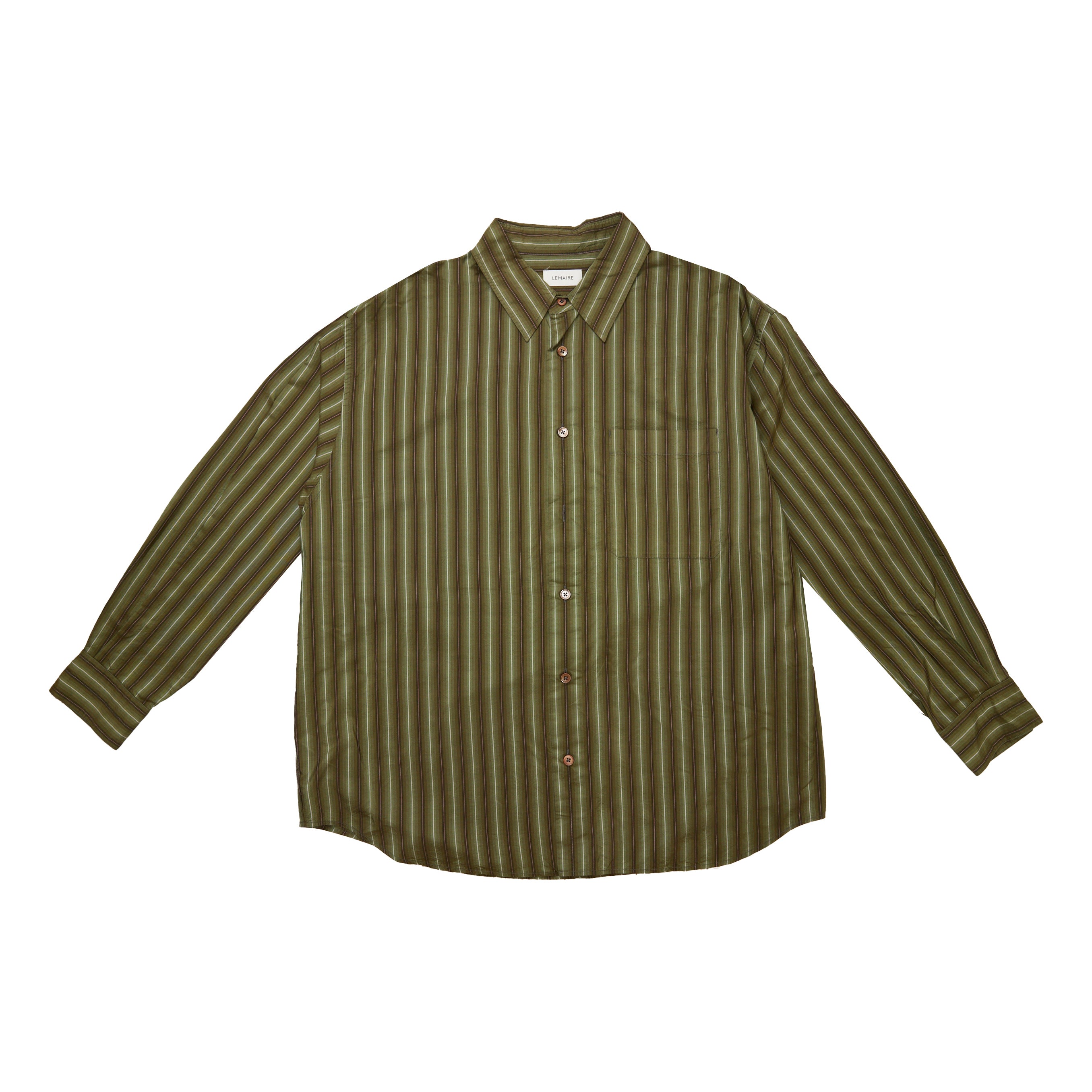 LEMAIRE Relaxed Shirt In Olive/White