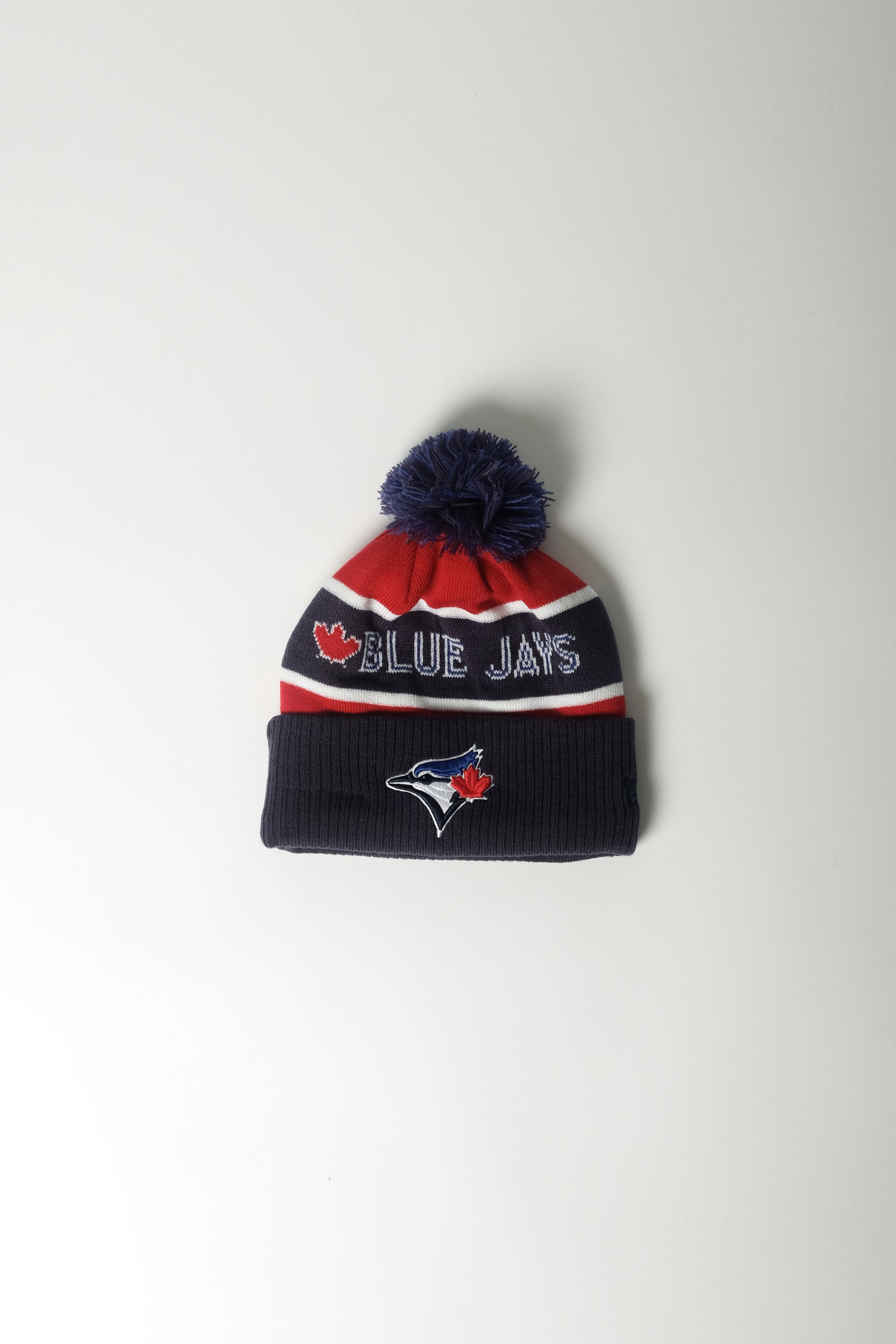 Marcelo Burlon X New Era TO Blue Jays Pom Pom Beanie In Dk Blue