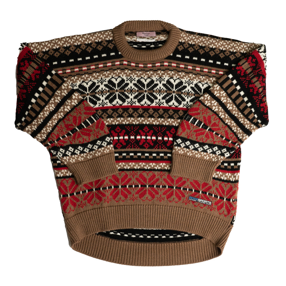 Martine Rose Fair Isle Knit Jumper In Brown | CNTRBND